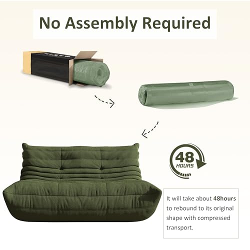 Image of Giant Bean Bag Chair for Adults - Cozy Loveseat Fireside Accent Chair with Memory Foam,Comfy Lazy Oversized Floor Sofa Couch Boneless Chaise Lounge for Living Room Bedroom Gaming Room (2 Seater)