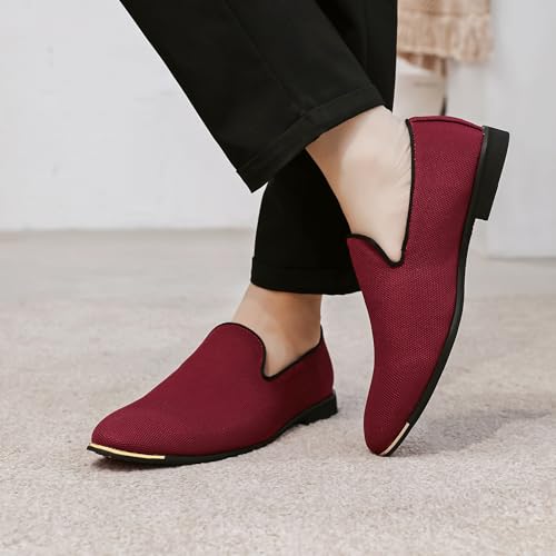Image of FLQL Men's Luxury Penny Loafer Slip-On Velvet Shoes Party Dancing Shoes Suede Wedding Shoes Plus Size 7-13