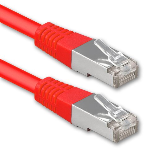 1aTTack.de® 2m - Rojo - 1 Stück - CAT6 Cat 6 Ethernet LAN Cable de Red 1000 Mbit/s CAT6 Doble blindado PIMF 250MHz Libre de halógenos Compatible con CAT5e CAT6a CAT7 CAT8