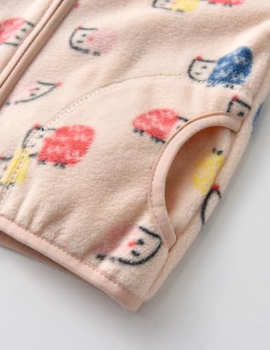 Image of Kids Printed Polar Fleece Jacket Toddler Baby Boys Girls Autumn Winter Warm Sherpa Lining Outerwear Soft Lightweight