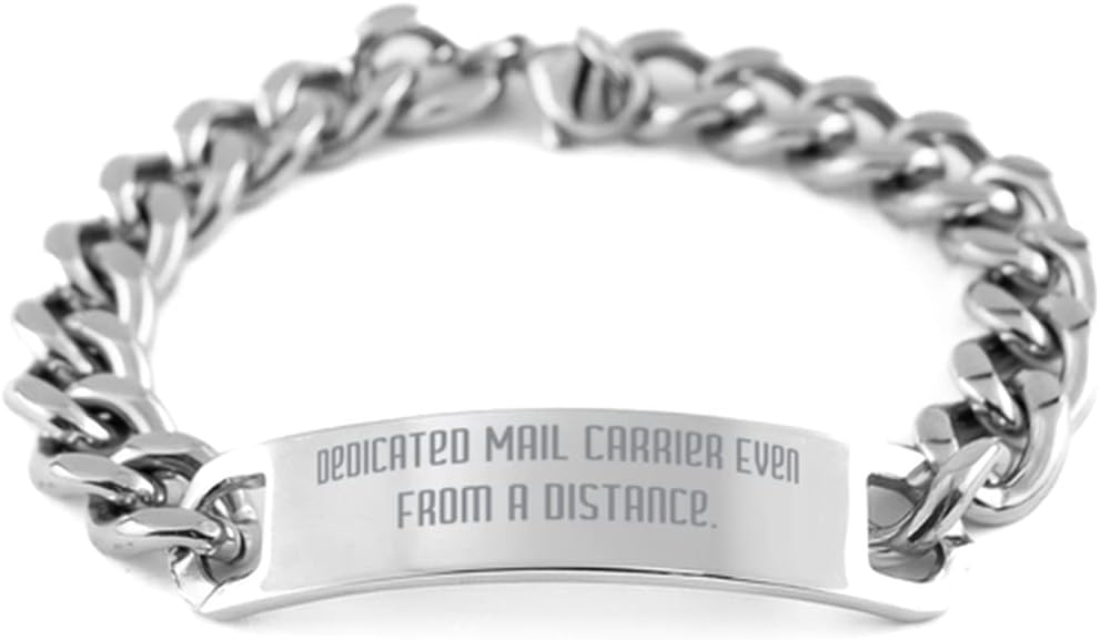 Joke Mail Carrier Gifts, Dedicated Mail Carrier Even from a Distance, Birthday Cuban Chain Bracelet for Mail Carrier, Funny Mail Carrier Gifts, Cuban Chain Bracelet Gift, Funny Cuban Chain Bracelet