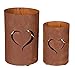 Produktbild levandeo 2er Set Windlicht Herz Laterne H32cm/H24cm Gartenleuchte Rost Gartendeko Rostdeko Edelrost Deko