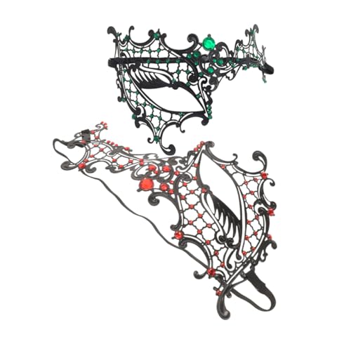 LIFKOME 2pcs Masquerade Masks Carnival Set Hollow Style Butterfly Decor for Cosplay