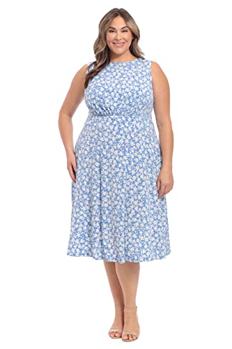 Image of London Times Women's Dresses Inset Waist Midi Dress Career Office Occasion Guest of