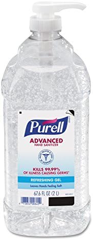 Purell Advanced Hand Sanitizer Refreshing Gel, Clean Scent, 2-Liter Pump Bottle (Pack of 1). 9625-04