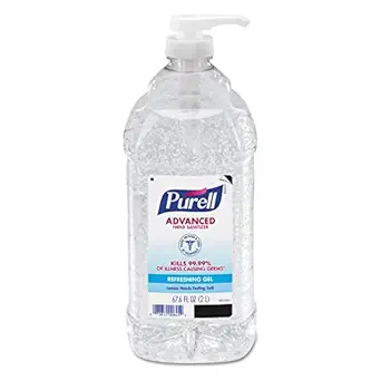 Purell Advanced Hand Sanitizer Refreshing Gel, Clean Scent, 2-Liter Pump Bottle (Pack of 1). 9625-04