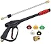 Twinkle Star 3000 PSI High Pressure Power Washer Gun, 21 Inch Replacement Wand, 5 Spray Nozzles Tips, 3/8" Quick Disconnect Plug, TWS139