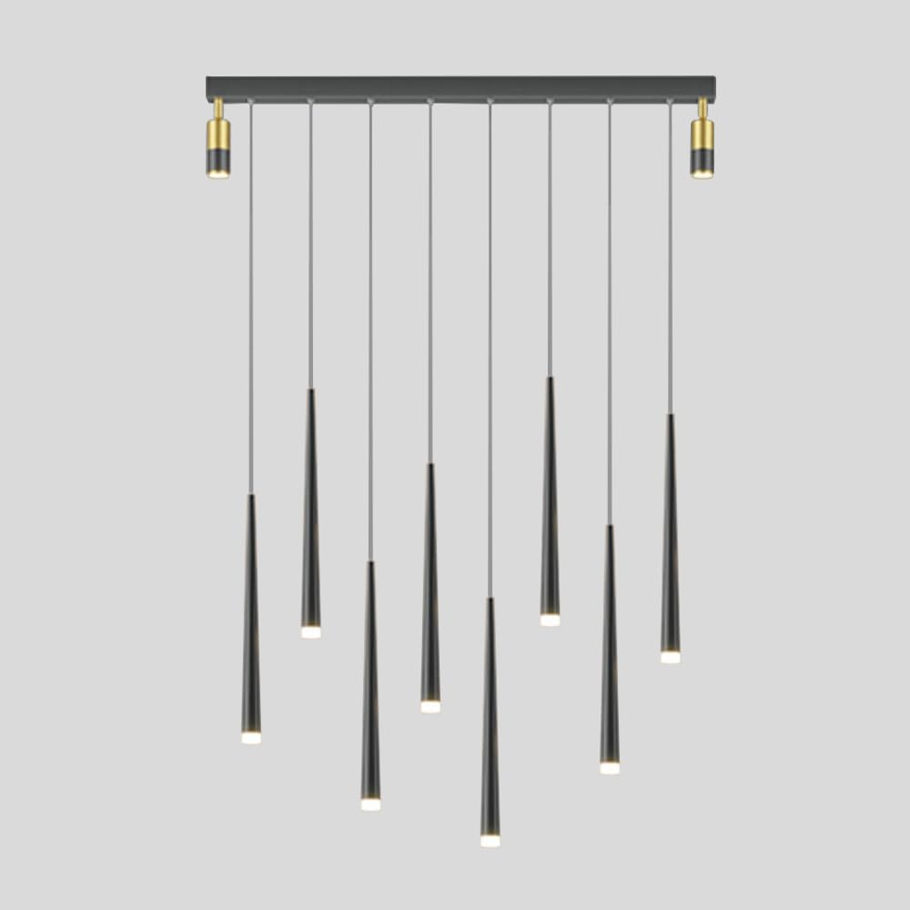 Lustre à grappes longues ajustable pour éclairer un comptoir sombre