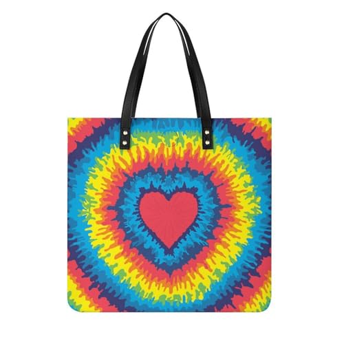 Sac à main cœur arc-en-ciel pour femme grand sac cabas porteur d'optimisme