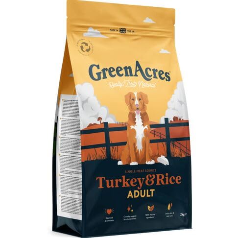 GreenAcres Turkey & Rice Adult Dry Dog Food 2KG