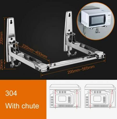 Fetcoi 22X22X29,5CM Teleskopische Edelstahl Mikrowellenhalterung Mikrowellenhalter Wandhalter Regal Bis, Parallel… – Bild 3