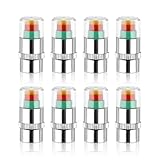 8pcs Bouchons Valve pour Moniteur Pression Pneus, Bouchons Protection pour Capteur Pression Pneus 2,4 Bars 36PSI Indicateur Yeux Tricolore Compatibles avec Plupart Modèles Véhicules