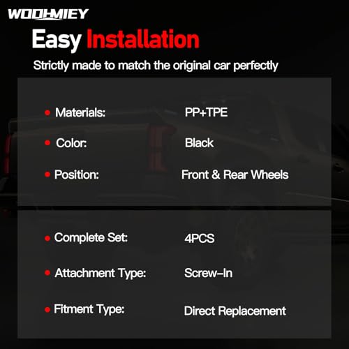 Image of 4PCS Mud Flaps Black, Flexible Mudguards Kit with Hardware Accessories, Splash Guards Mud Guards Kit Fit for Tacoma 2016-2023(2016-2023)