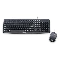 Verbatim Slimline Wired Keyboard and Mouse Combo USB Plug-and-Play Numeric Keypad Adjustable Tilt Legs Optical Corded Mouse Full-Size Computer Keyboard Compatible with PC, Laptop - FFP Packaging Black