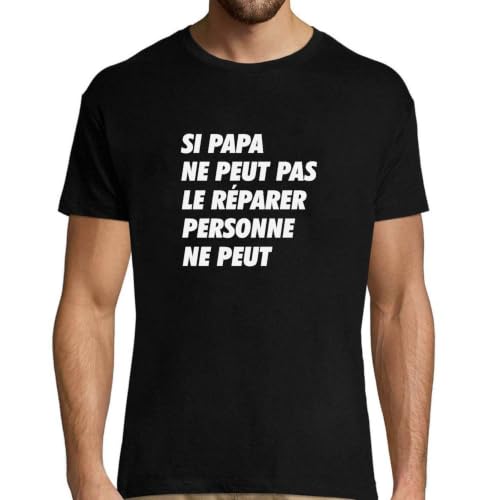 T-Shirt Homme Si Papa en coton imprimé en France pour cadeau original