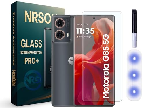 Image of NRSON Tempered Glass Screen Protector Compatible For MOTO G85 5G / Motorola G85 5G with Easy Self Installation Kit