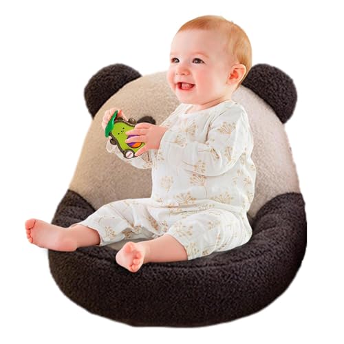 Sofá panda para niños - Sofá sentado de peluche, diseño de dibujos animados, cojín de muebles de apoyo para niños pequeños, lindo asiento decorativo para habitación de juegos para niñas dormitorio
