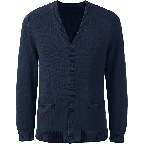Lands' End School Uniform Men's Cotton Modal Button Front Cardigan Sweater2