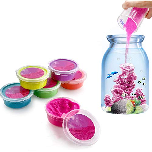 XIAOHONG Paquete de 6 arena mágica colorida, increíble arena hidrofóbica, nunca se moja, arena mágica de colores, regalos para niños, alivio del estrés, herramienta de aprendizaje, novedades,