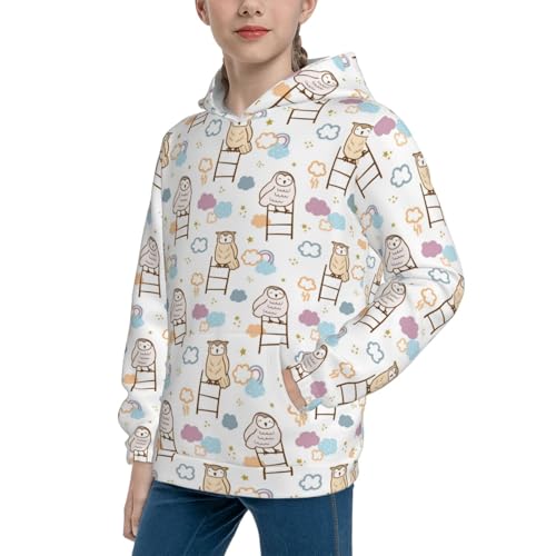 Cartoon Owl Kid Hoodies Boys Sweatshirts Girls Pullover with Pocket2
