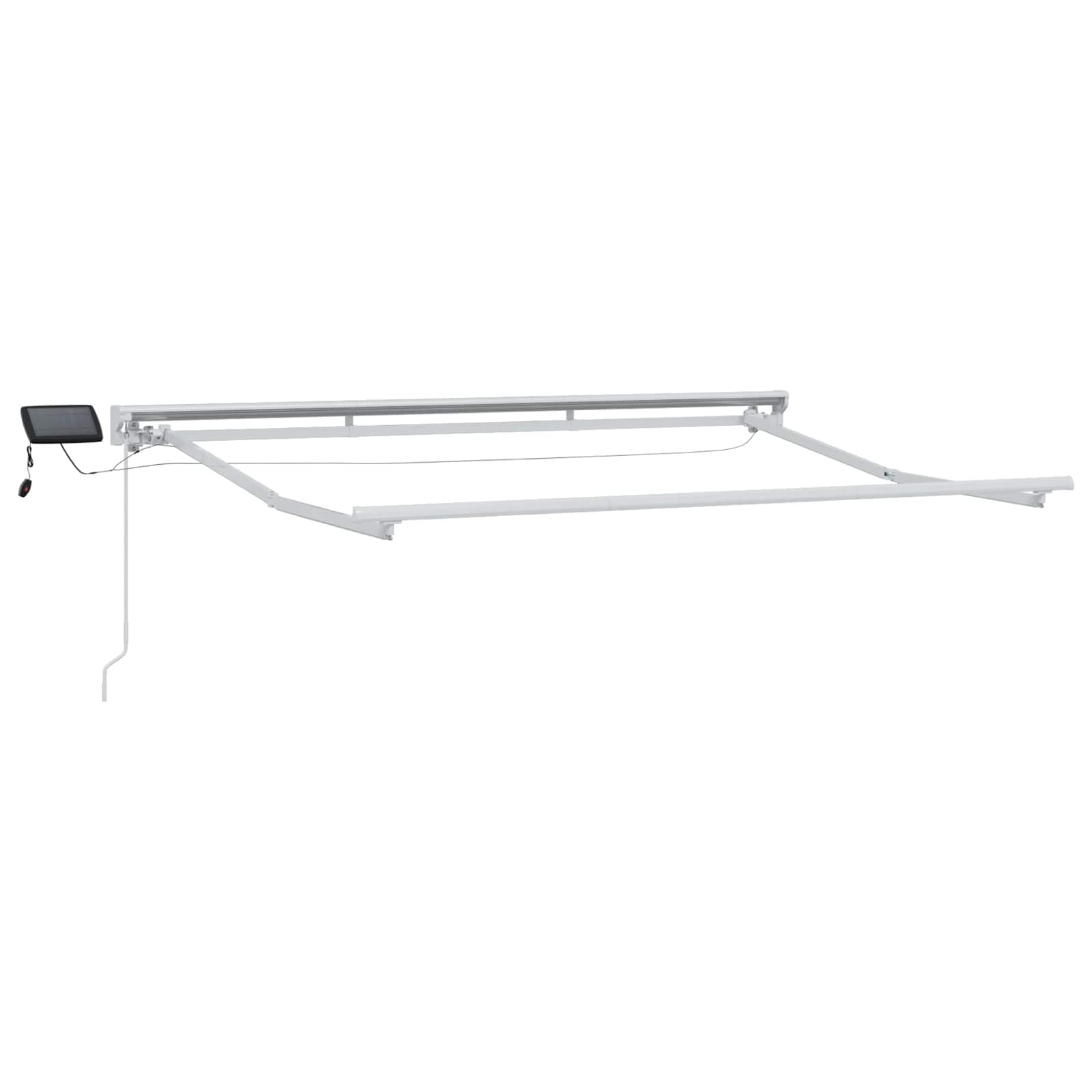 Ręczna rama markizy, antracytowa, biała, 3 x 2,5 m, z oświetleniem LED, odporna na warunki atmosferyczne markiza kasetowa na taras i do ogrodu, ochrona przed promieniowaniem UV i deszczem