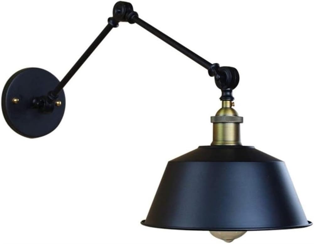 SXECAEPS Adjustable Wall Lamp, Retro Swing Arm Light Fixture with E27 Edison Bulb, Vintage Sconce for Restaurant, Bar, Living Room, Bedroom Lighting