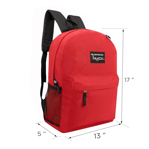 24-Pack 17" Classic Backpacks for Kids - Bookbags in Bulk for Elementary, Middle, and High School Students, Red4