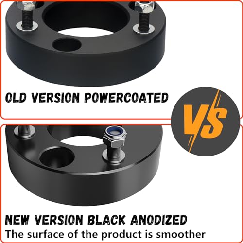 Image of 2 inch Front Leveling Lift kit for Dodge Ram 1500 2009-2026 4WD, Lifronkit Raise 2 Inch Front Strut Spacers Compatible with Dodge Ram Suspension Lift Kits 2009-2026 Black Anodized(new version)