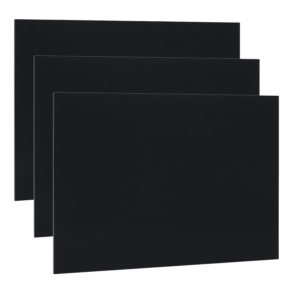OLYCRAFT 4Pcs HDPE Plastic Sheet 1/2 Inch Thick 3x12 Inch Black HDPE Sheet Board High Density Polyethylene Board Solid Plastic Block for DIY Projects Crafts Home Floor Improvement Machining