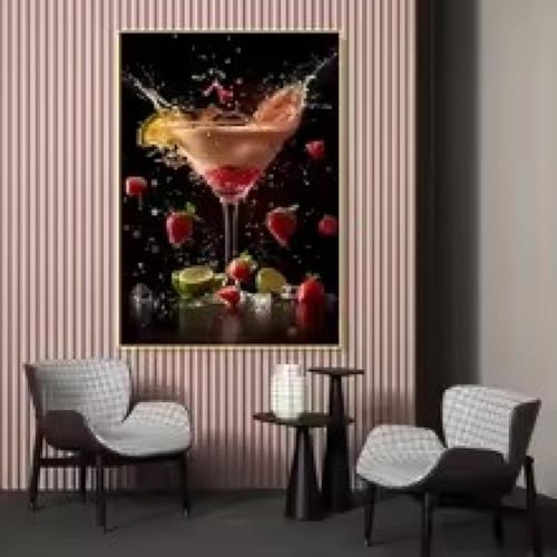 Décoration murale peintures 60 x 90 cm de cocktails pour restaurant