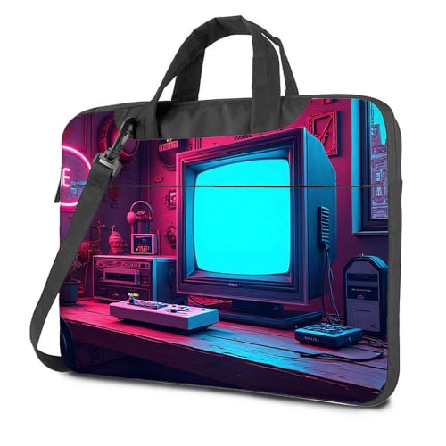 Sac à dos pour ordinateur portable 29x38cm avec motif de jeu rétro néon