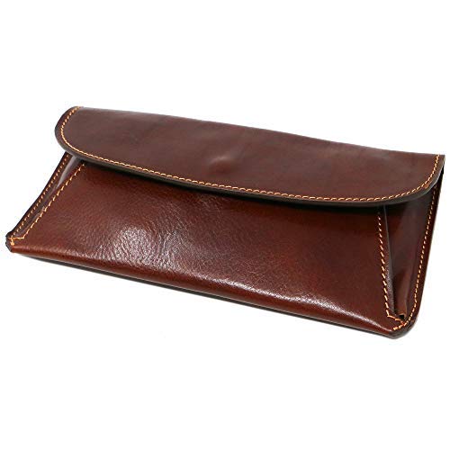Floto Roma Clutch Women's Leather Snap Wallet Organizer (Vecchio Brown)