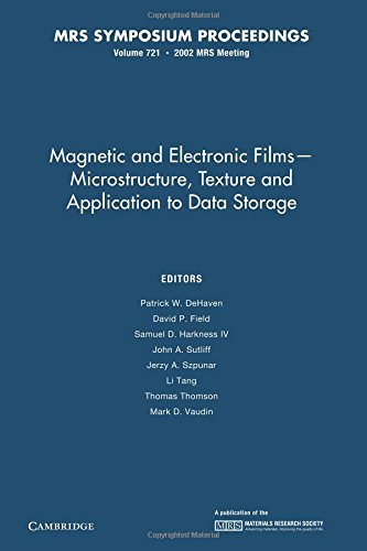 Magnetic and Electronic Films - Microstructure, Texture and Application to Data Storage: Volume 721 (MRS Proceedings)