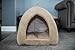 Best Pet Supplies Dog House Bed Crate Mat Tent Indoor Round Soft Plush for Small, Medium, and Large Breeds - Tan, 19 x 19 x H:19