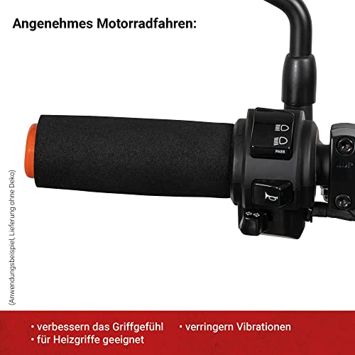 Louis Griffüberzieher Komfort, Griffüberzug 32-37 mm, für Heizgriffe Geeignet, Anti Vibration, Motorrad Lenkergriffe Schaumstoff, Leichte Montage
