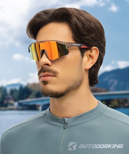 Image of Sport Polarized Sunglasses for Men and Women, Stylish and Lightweight Cycling Sunglasses with UV400 Protection