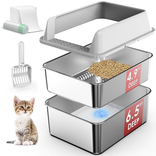 Stainless Steel Litter Box for Kittens