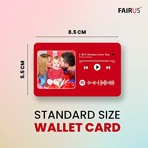 Image of Fairus Customized Wallet Card With Your Photo,Illustration On Front Side,Special Message,Spotify Song Code Backside Best For Special Occasion Gift For Loved One (Photo-Love Bank),Thanksgiving