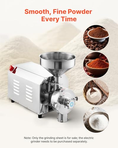 Image of VEVOR 2PCS Grinding Sheets for Electric Grain Mill Grinder, Cast Iron Dry Grinding Discs, Replacement Grinding Plates Compatible with VEVOR HN-2200, HN-3000 Corn Spice Mill Grinder