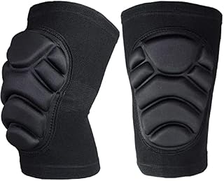CTHOPER Protective Knee Pads Knee Protector Soft Thick Sponge Anti-Slip Breathable Collision Avoidance Knee Sleeve for Volleyball Dance Football Wrestling Cycling Basketball (L, Black)