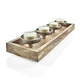 VIELSEITIG - Der Kerzenhalter kann je nach Anlass und Jahreszeit vielseitig dekoriert werden. Ob als Osterdeko und Teelichthalter in der Osterzeit, als romantisches Accessoire für den Herbst oder eingesetzt als Adventskranz zur Weihnachtszeit - in jeder Jahreszeit bieten sich für den Kerzenständer als perfekte Wohndeko tolle Gestaltungsmöglichkeiten.