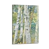 Devinee Carl Larsson-Birke Bäume Wandkunst Bild Gemälde 