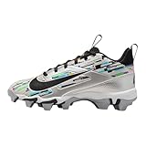 Nike Alpha Menace 4 Shark Big Kids' Football Cleats (IF0115-001, Photon Dust/Wolf Grey/Metallic Silver/Black) Size 10