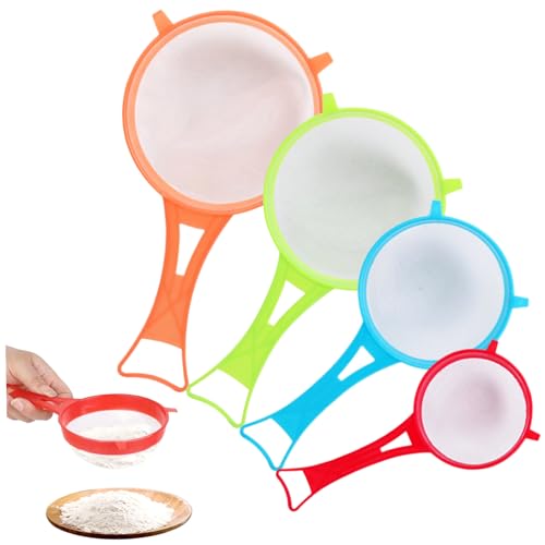 La Mejor Recopilación de Tamices los más recomendados. 45 tamices de plástico tamiz pequeño de malla fina portátil funcional y ligero superficie lisa higiénico y fácil limpiar para verduras tamices coladores harina.