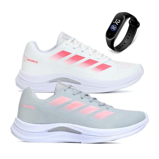 Kit 2 Tênis Feminino Academia Caminhada e Corrida Leve Confortavel+ Relógio Digital (Branco e Cinza, BR, Adulto, Numérico, 34)