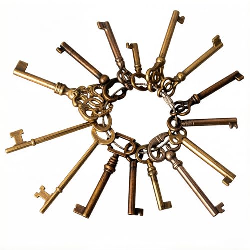 Skeleton Keys Replacement 15Pcs Most Popular Hollow Skeleton Key Set