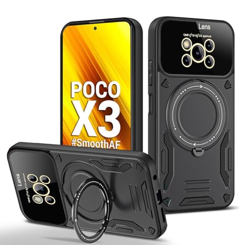 Moda Telefono Custodia Magnetica Compatibile con Xiaomi Poco Poco X3 NFC con Protettiva di Livello Militare in Gomma e Cover Rigida Compatible con Co tpu