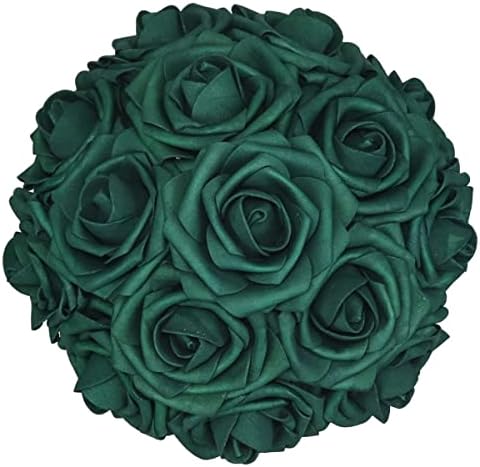25pcs Artificial Flower，Real Touch Artificial Foam Roses Decoration DIY for Wedding Bridesmaid Bridal Bouquet Centerpieces Party (25, Army Green)
