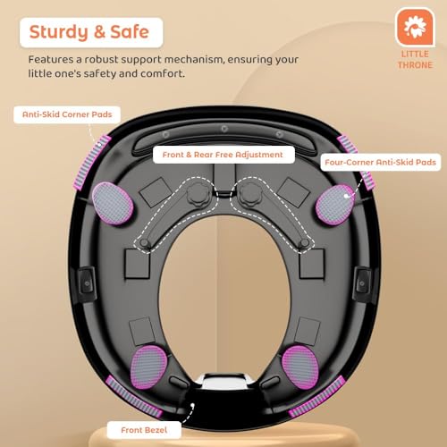 Image of StarAndDaisy Potty Seat for Kids 1-3 Years | Toilet Seat for Kids with Height Adjustable & Removable Soft Cushion, Fits All Western Toilets seat (Orange -Black)