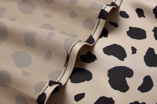 Keasmto Leopard Skirt for Women Midi Length High Waist Silk Satin Elasticized Cheetah Casual Ladies Skirts - Image 7